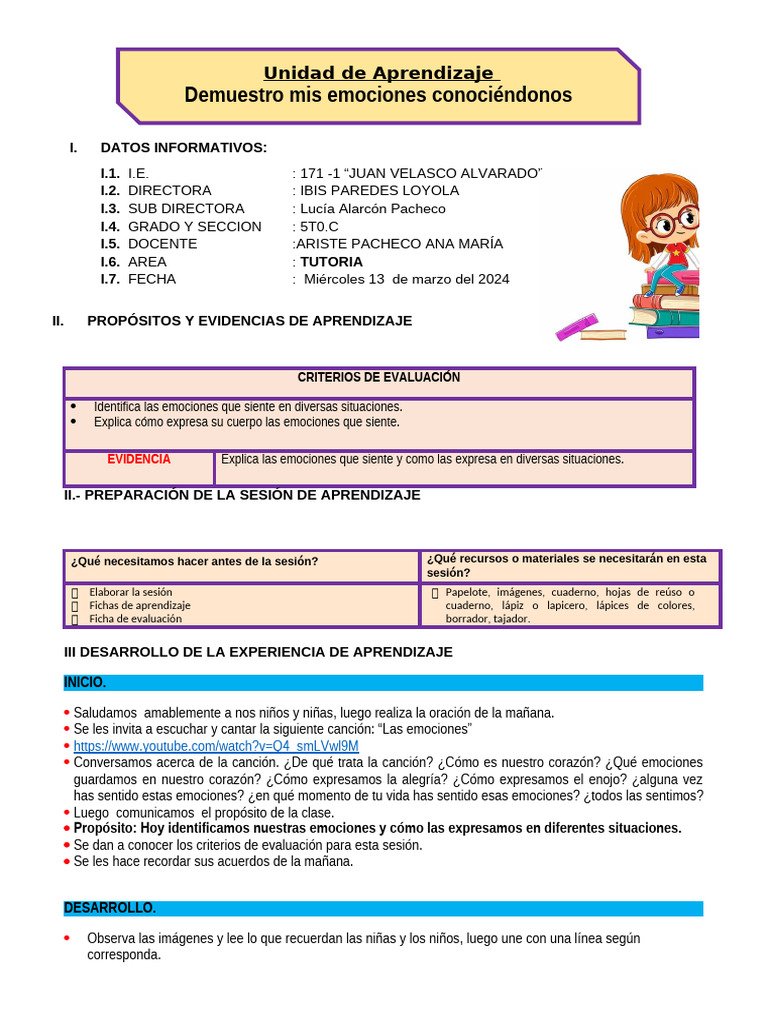 Identificación de Emociones en Clase | PDF | Las emociones | Aprendizaje