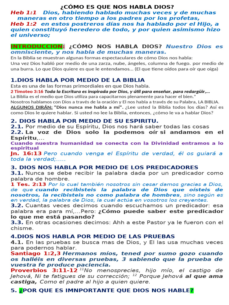 Formas en que Dios nos habla | PDF | Dios | Teología