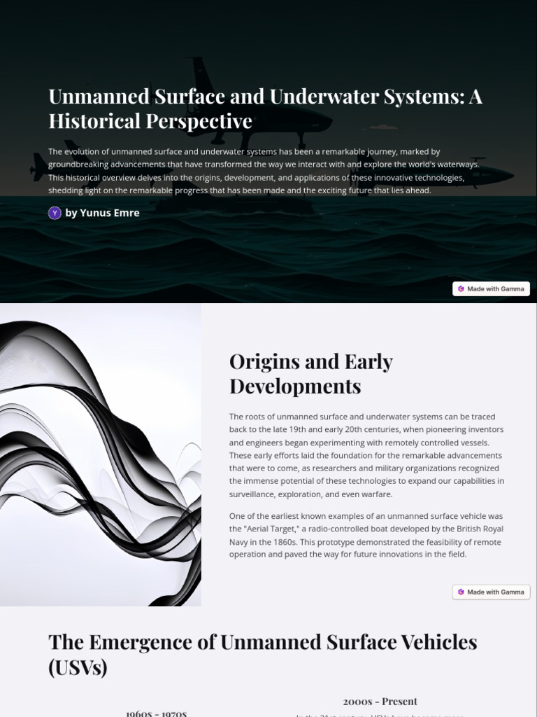 Unmanned Surface and Underwater Systems A Historical Perspective | PDF ...