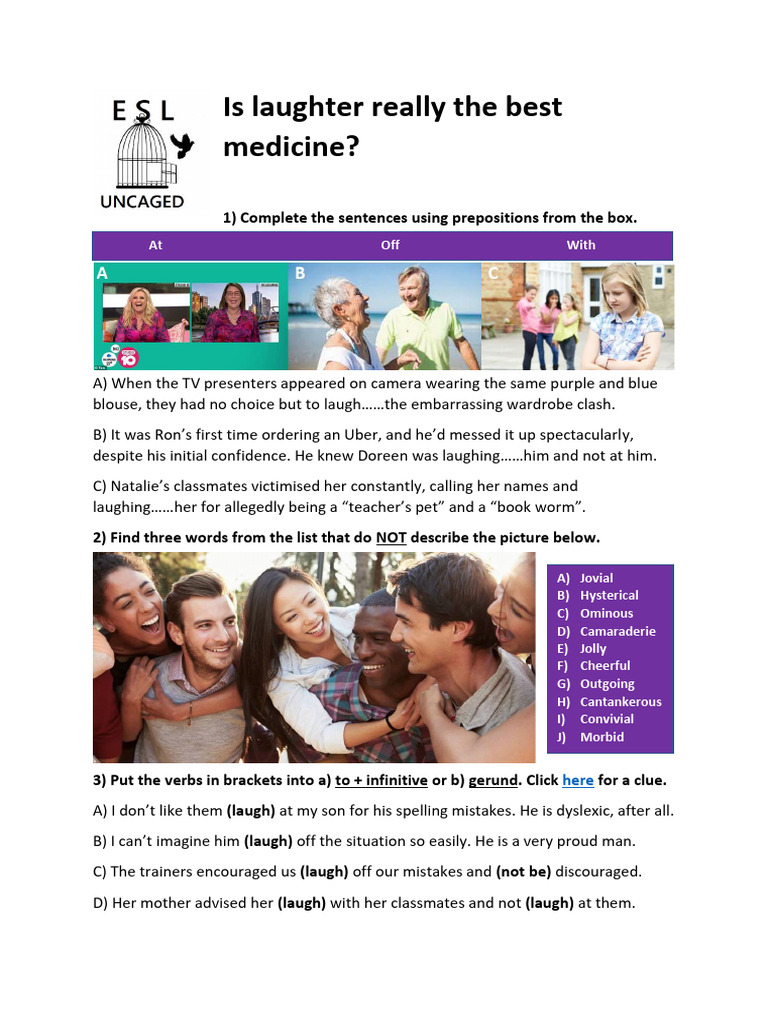 Is Laughter Really The Best Medicine - ESL Uncaged | PDF | Laughter