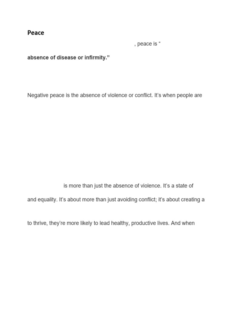 Understanding Positive and Negative Peace | PDF
