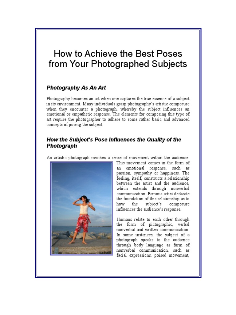 Mastering Subject Posing in Photography | PDF | Composition (Visual ...