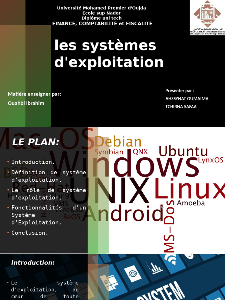 Systèmes d'exploitation : Rôle et Fonctionnalités | PDF | Système d ...