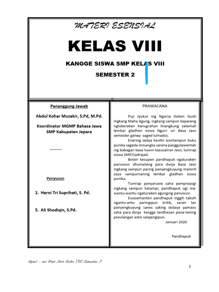 Edited - Materi Bahasa Jawa Kelas 8 SMT 2 | PDF