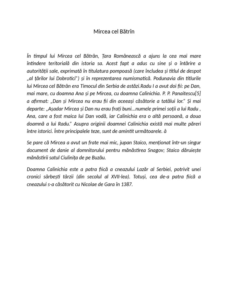 Mircea Cel Batran | PDF