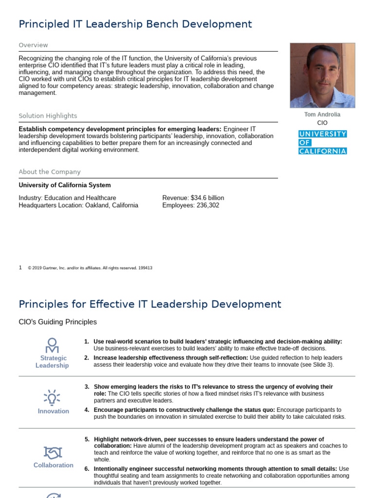 Principled It Leadership Bench Development | PDF | Leadership | Chief ...
