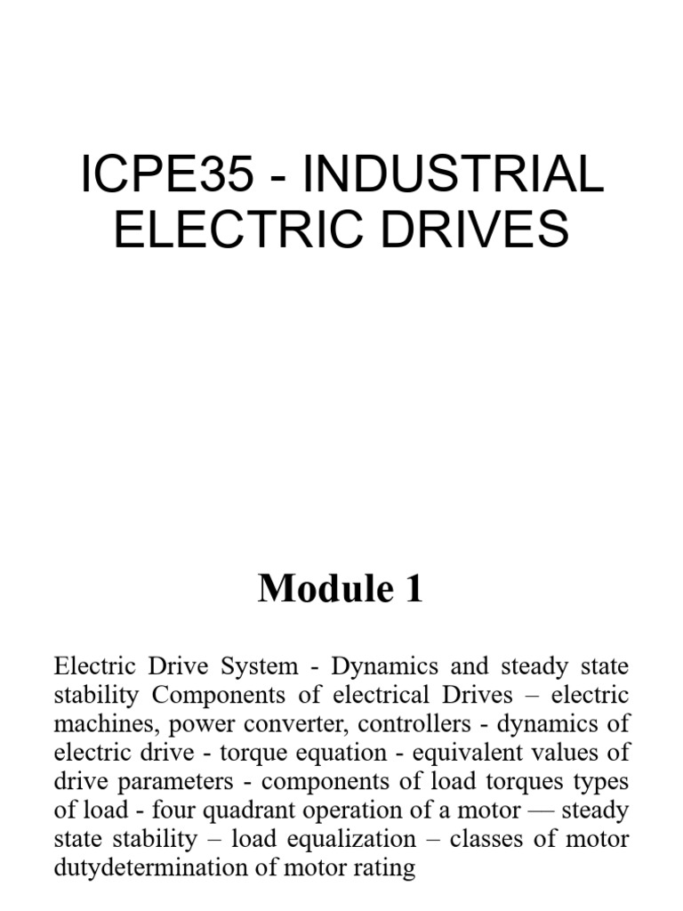Electric Drives: Dynamics & Components | PDF | Bipolar Junction ...