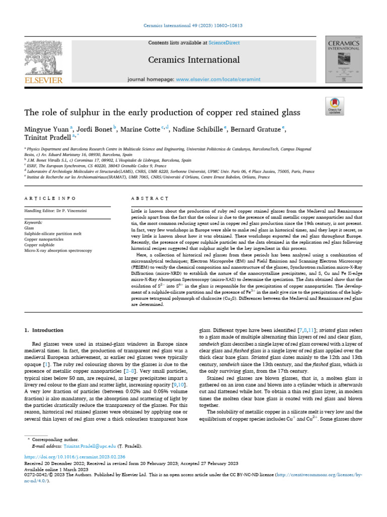 Sulphur's Role in Copper Red Glass Production | PDF | Glasses ...