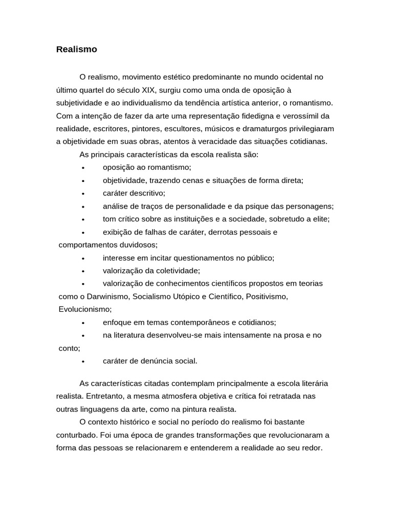 A Arte do Realismo: Características e Temas | PDF | Realismo (artes ...