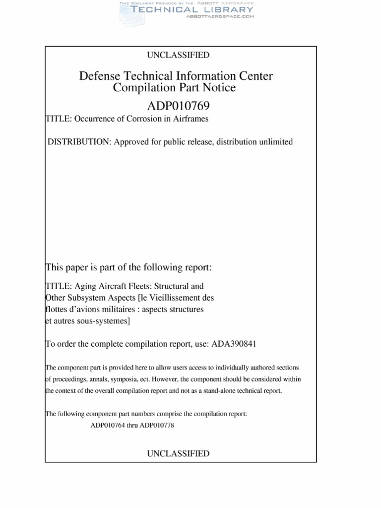 Corrosion in Military Aircraft Airframes | PDF | Corrosion | Stainless ...
