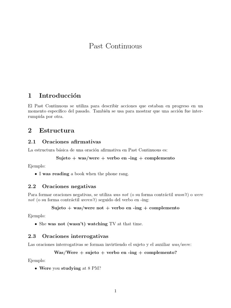 02 Past Continuous | PDF