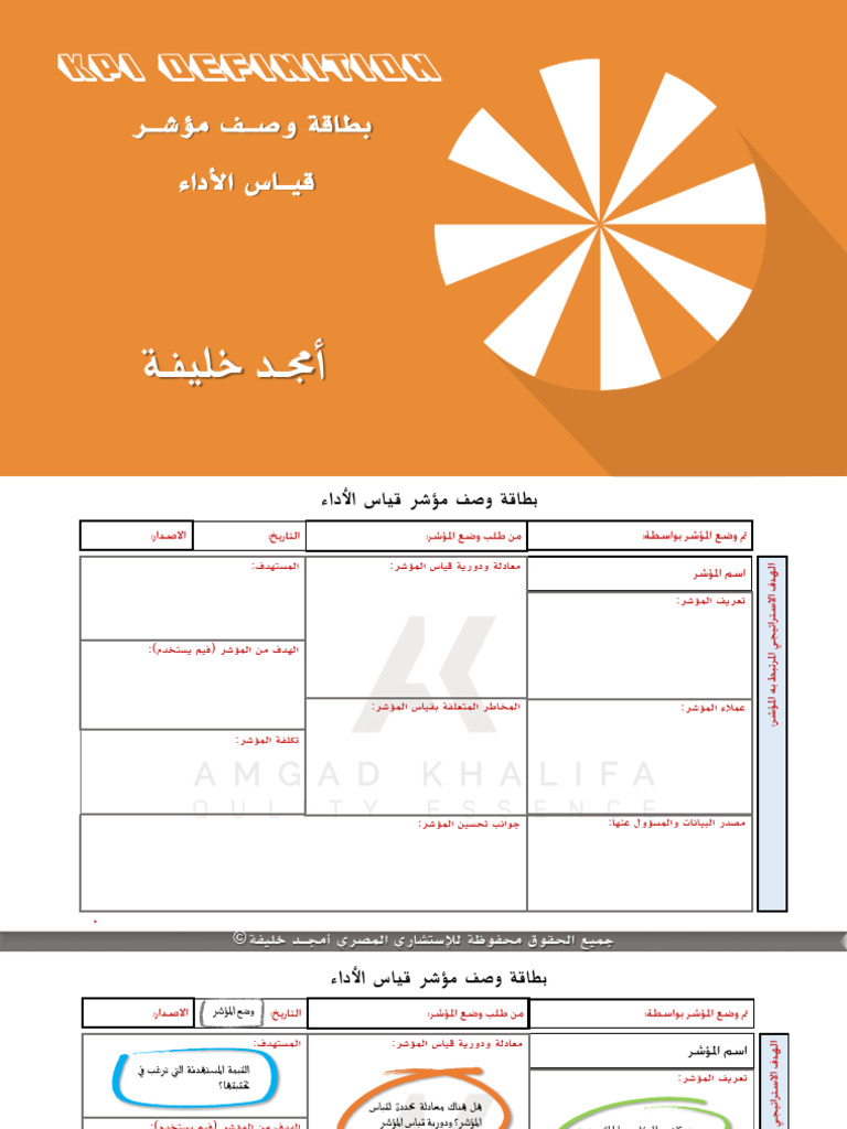 KPIs Definition Template - Amgad Khalifa | PDF