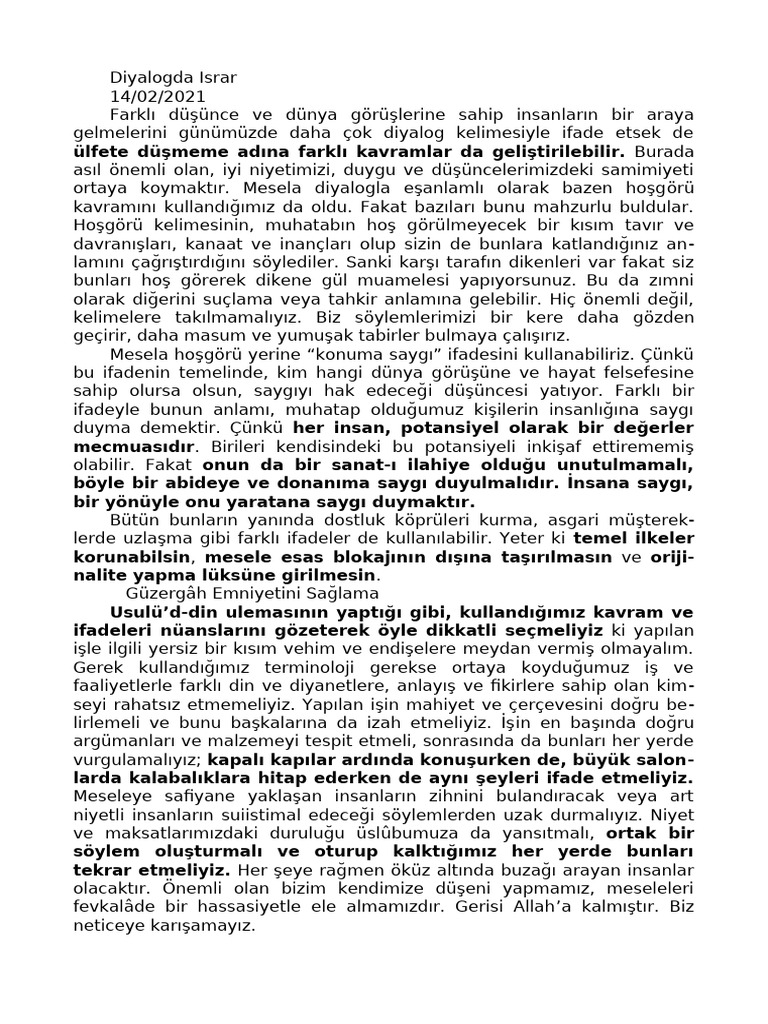 Diyalogda Israr | PDF