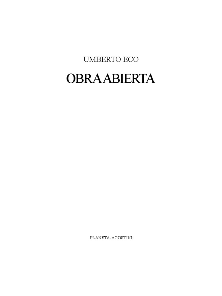 Eco UmbertoObra Abierta C2 PDF James Joyce marxismo