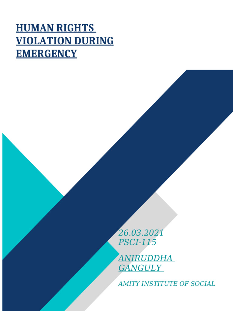 Human Rights Violation During Emergency | PDF | Government Of India ...