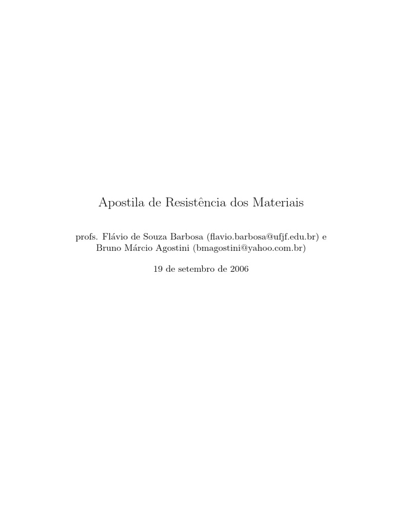 Resmat 2006 | PDF | Estresse (Mecânica) | Pressão