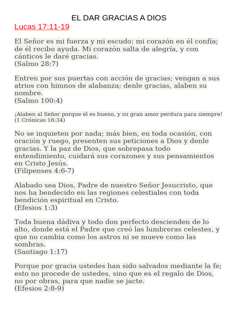 La Importancia de Dar Gracias a Dios | PDF | Dios | Cristo (título)