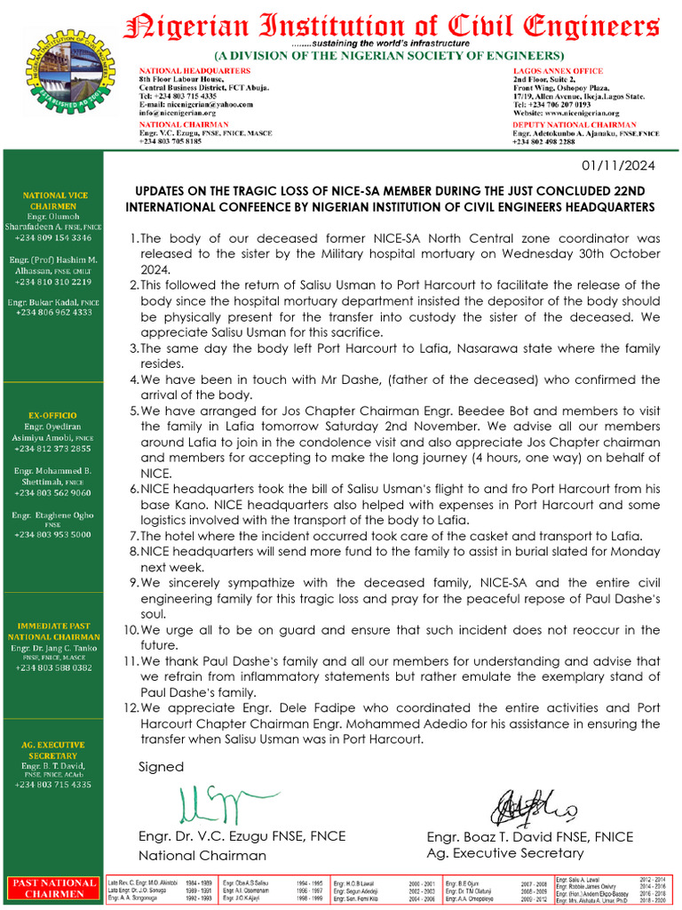 NICE-SA Member's Tragic Loss Update | PDF | Travel | Foreign Language ...