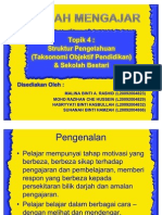 K Mengajar Struktur Pengetahuan Taksonomi Objektif Pendidikan Sekolah Bestari