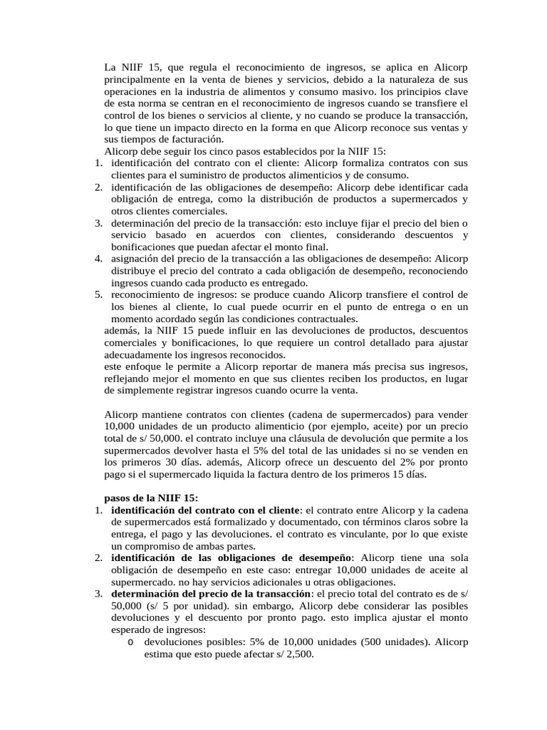La NIIF 15 | PDF | normas internacionales de INFORMACION FINANCIERA ...