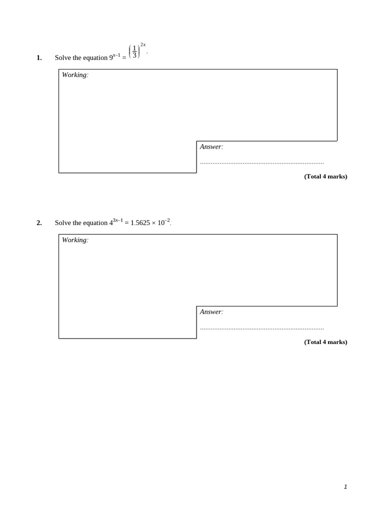 IB Math HL: Exponents & Logarithms Practice | PDF | Mathematics