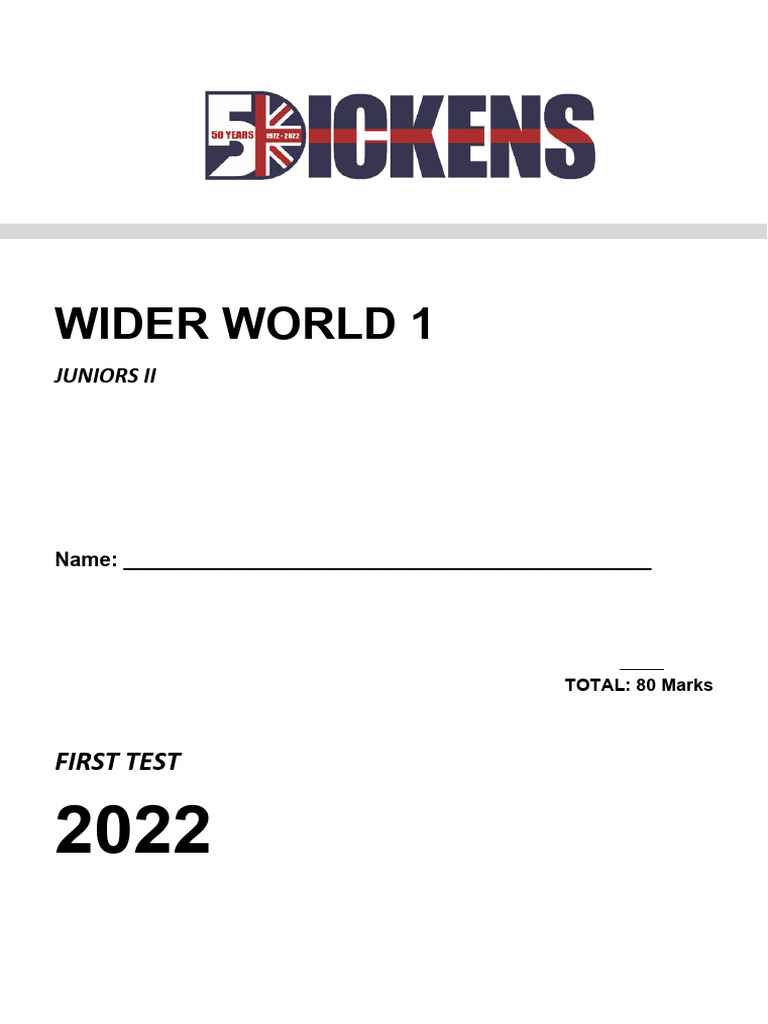 Wider World 1 First Test 2022 | PDF