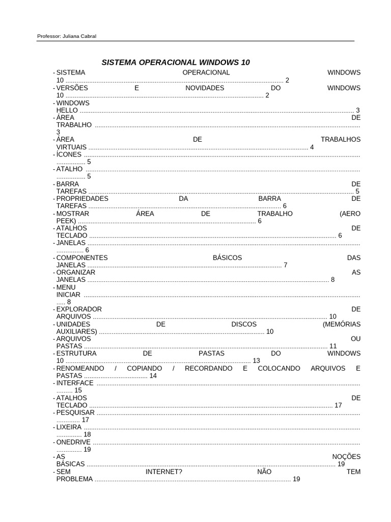 Sistema operacional windows 10 pdf microsoft windows sistema de