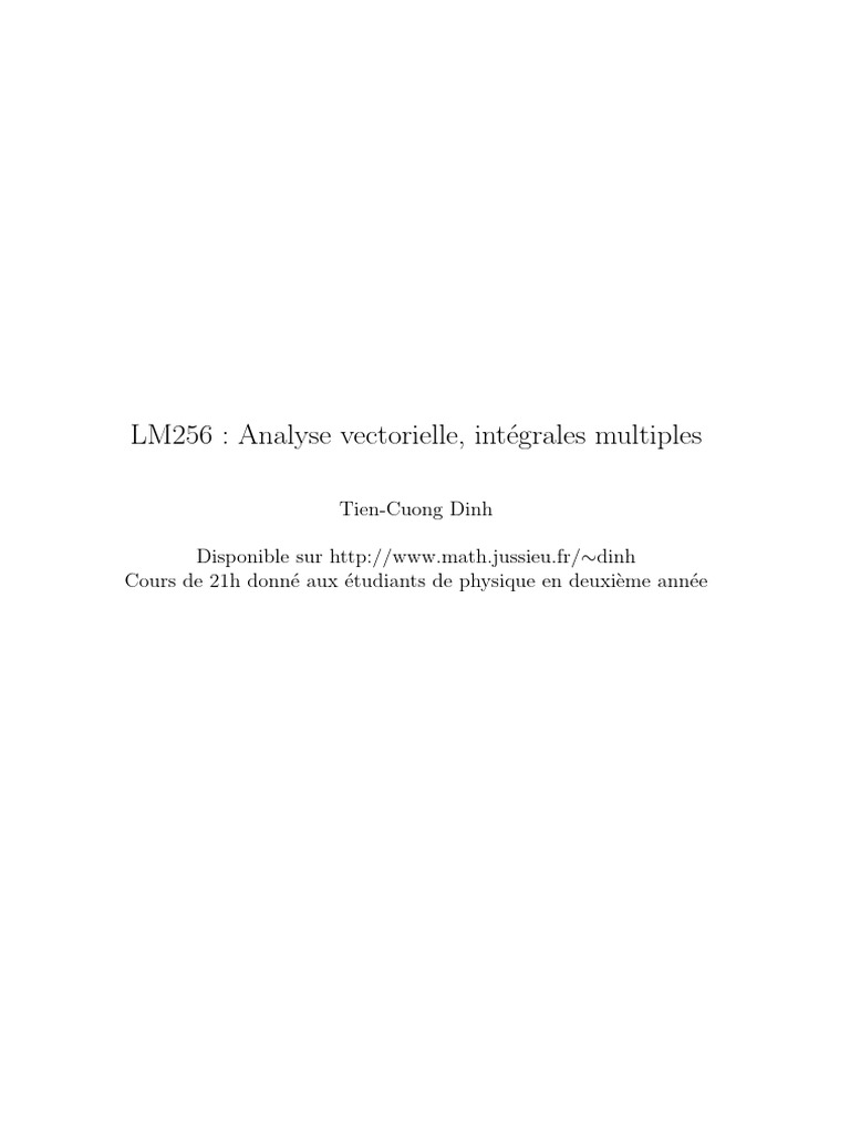 Analyse des intégrales multiples LM256 | PDF | Fonction (Mathématiques ...
