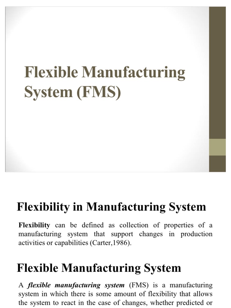 Flexible Manufacturing Systems (FMS) | PDF | Numerical Control | Machines