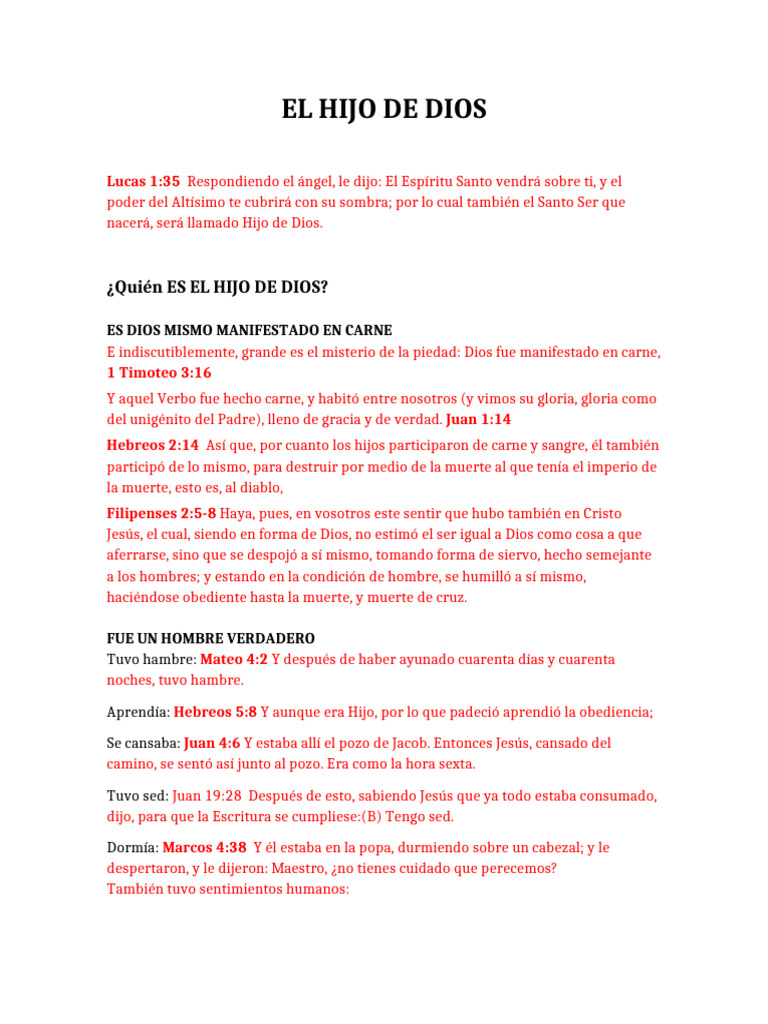 El Hijo de Dios: Naturaleza y Divinidad | PDF | Cristo (título) | Jesús