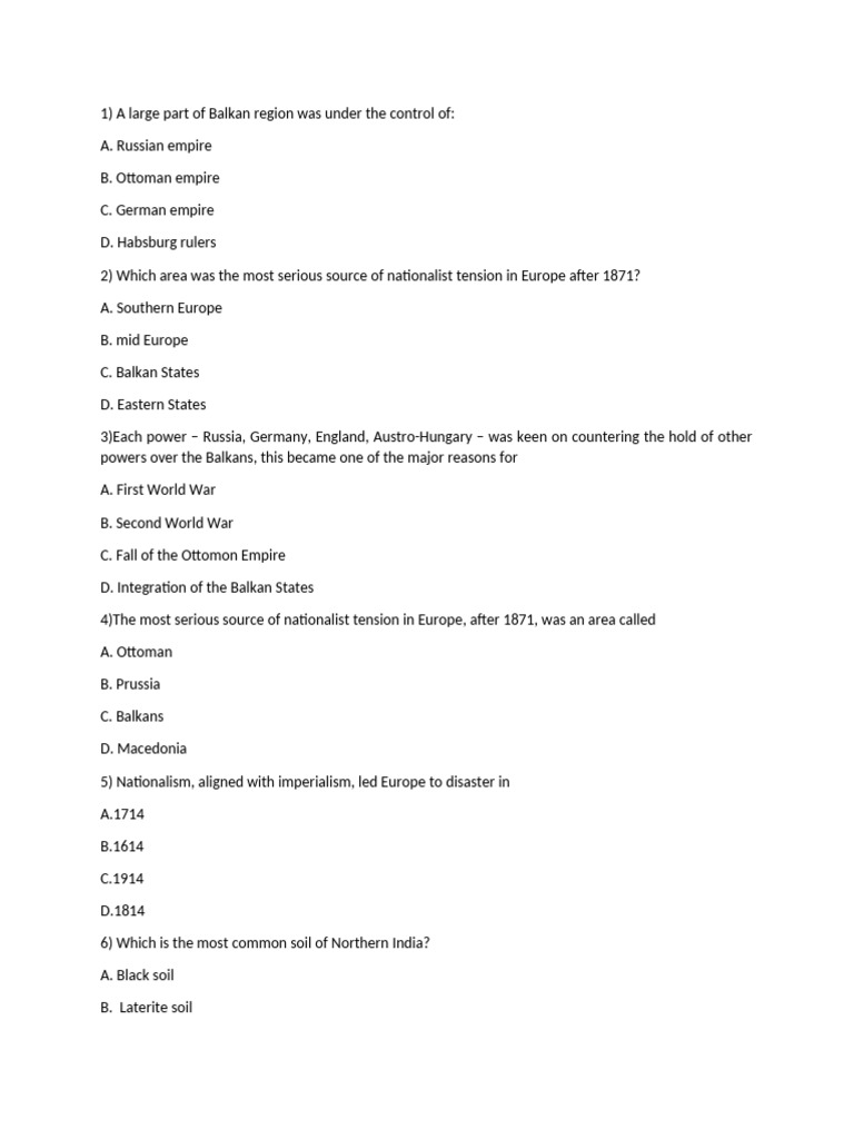 Weekend Test 6 SST Class 10 | PDF