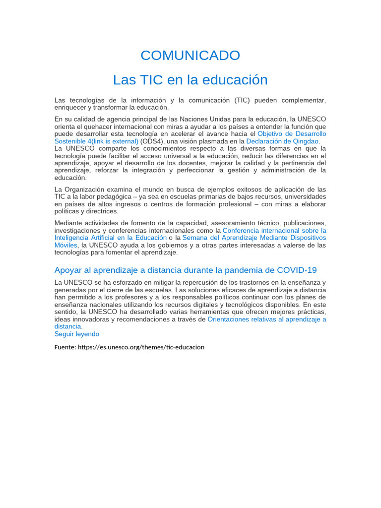Las Importancia Tic en La Educacion | PDF | Crecimiento personal y ...
