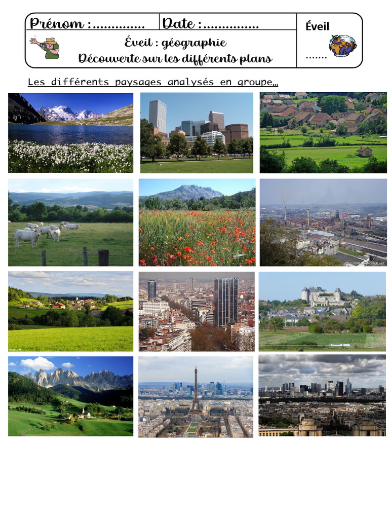Types et Plans de Paysages en Géographie | PDF