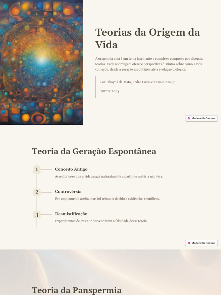 Teorias sobre a Origem da Vida | PDF