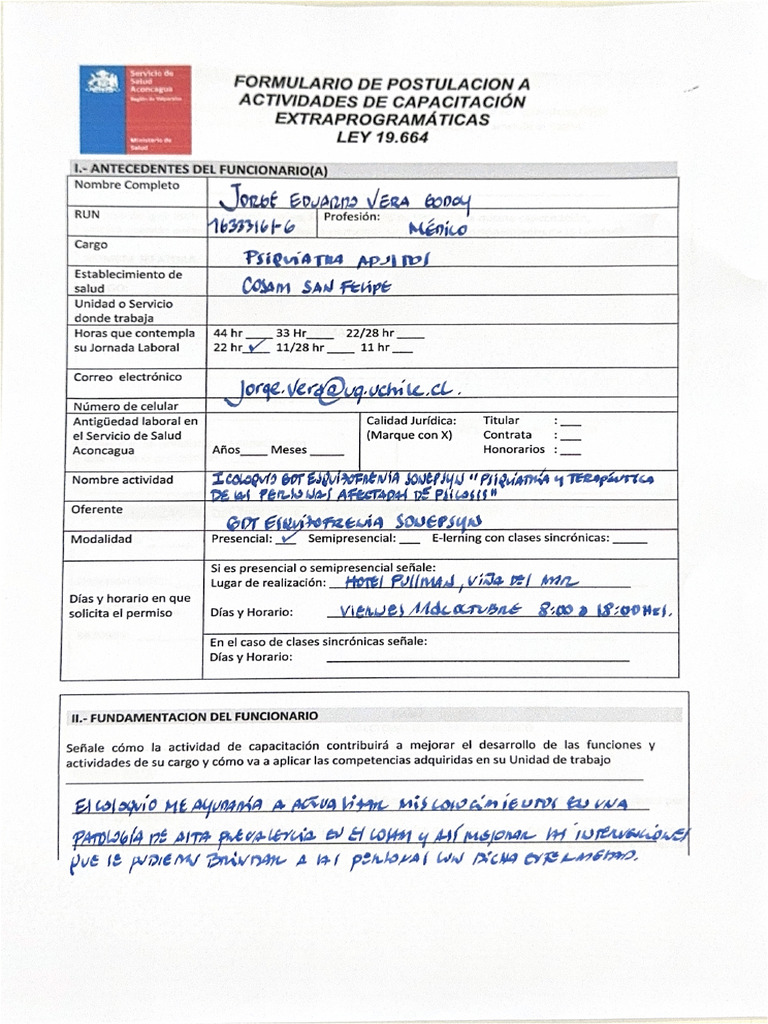 FORMULARIO DE POSTULACION A | PDF
