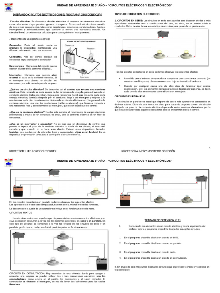 MODULO CIRCUITO ELECTRICO 5to-2023 | PDF | Corriente eléctrica | Red ...