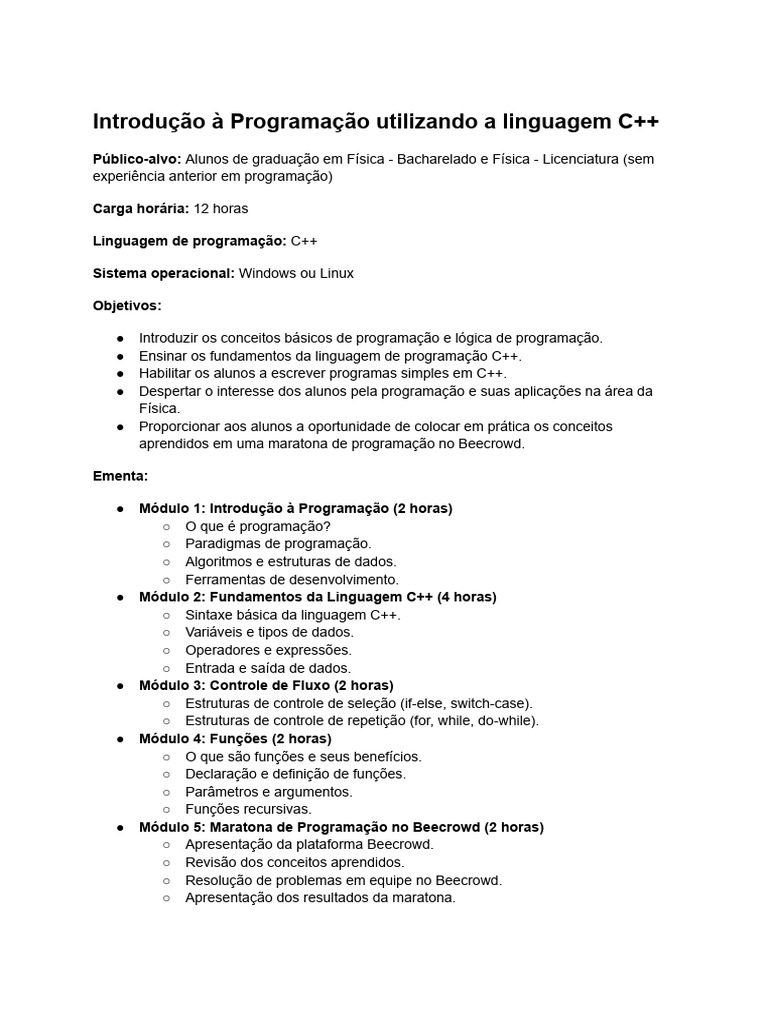 Introdução à Programação em C++ | PDF | C ++ | Linguagem de programação