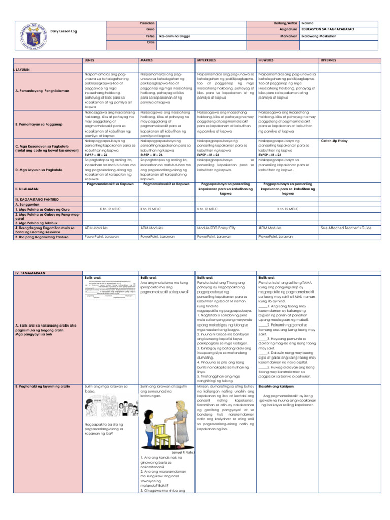 DLL Esp 5 W6 Q2 | PDF