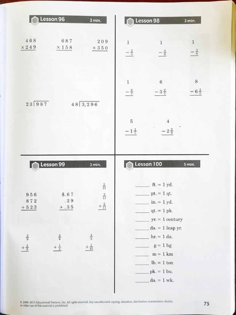 Math Lesson Series Overview | PDF
