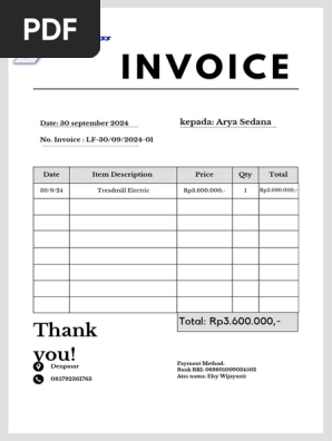 Gray and Black Generic Service Invoice