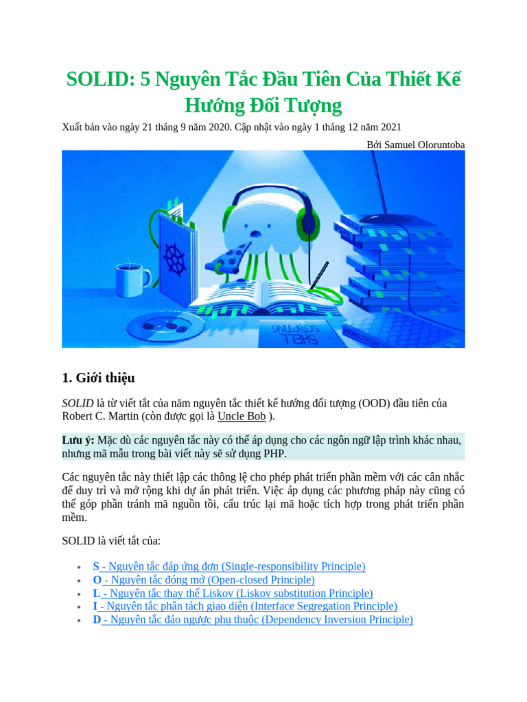 Nguyên Lý SOLID - SOLID Principles- Trong Thiết Kế Phần Mềm | PDF