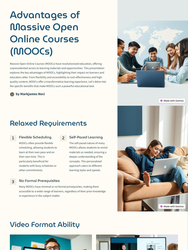 Advantages of MOOCs in Education | PDF | Massive Open Online Course ...