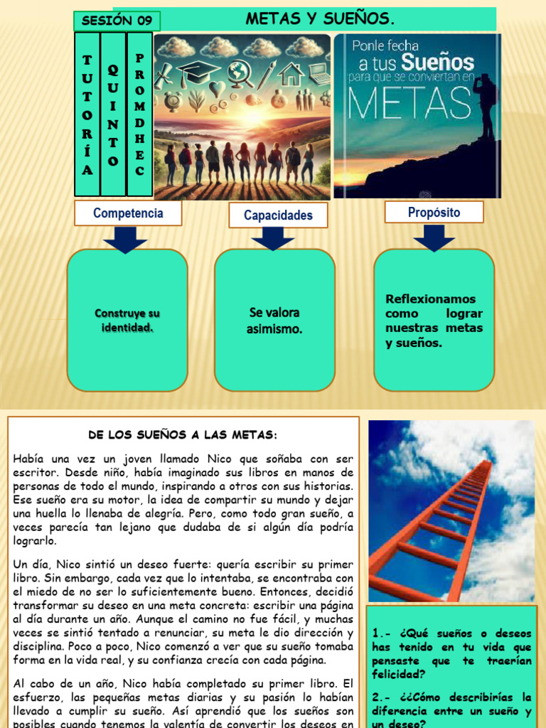 SESION 9 METAS Y SUEÑOS | PDF | Objetivo | Electricista