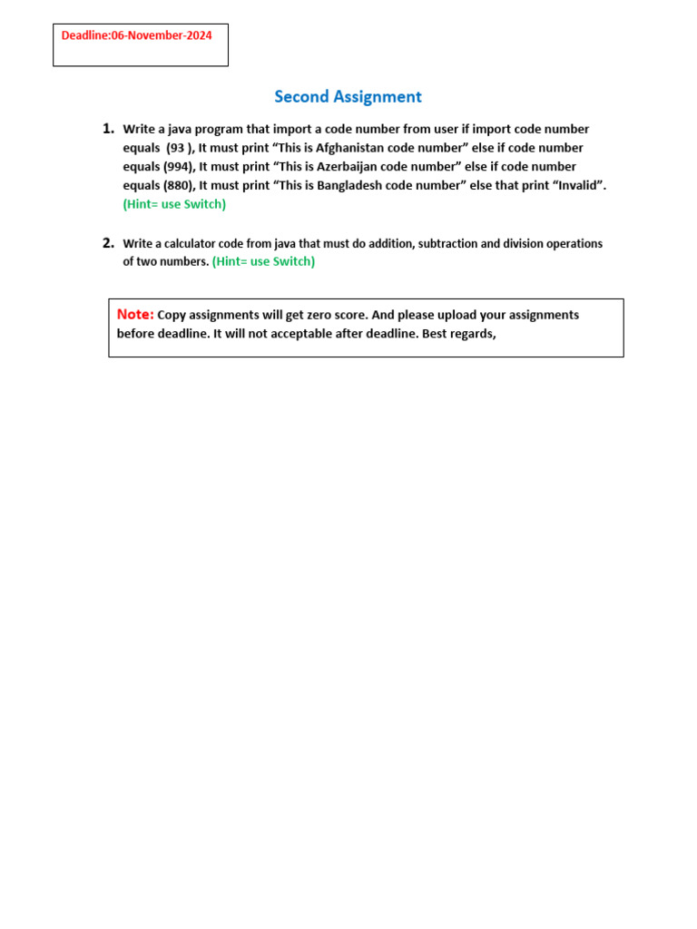 Java Program: Country Code & Calculator | PDF | Computers