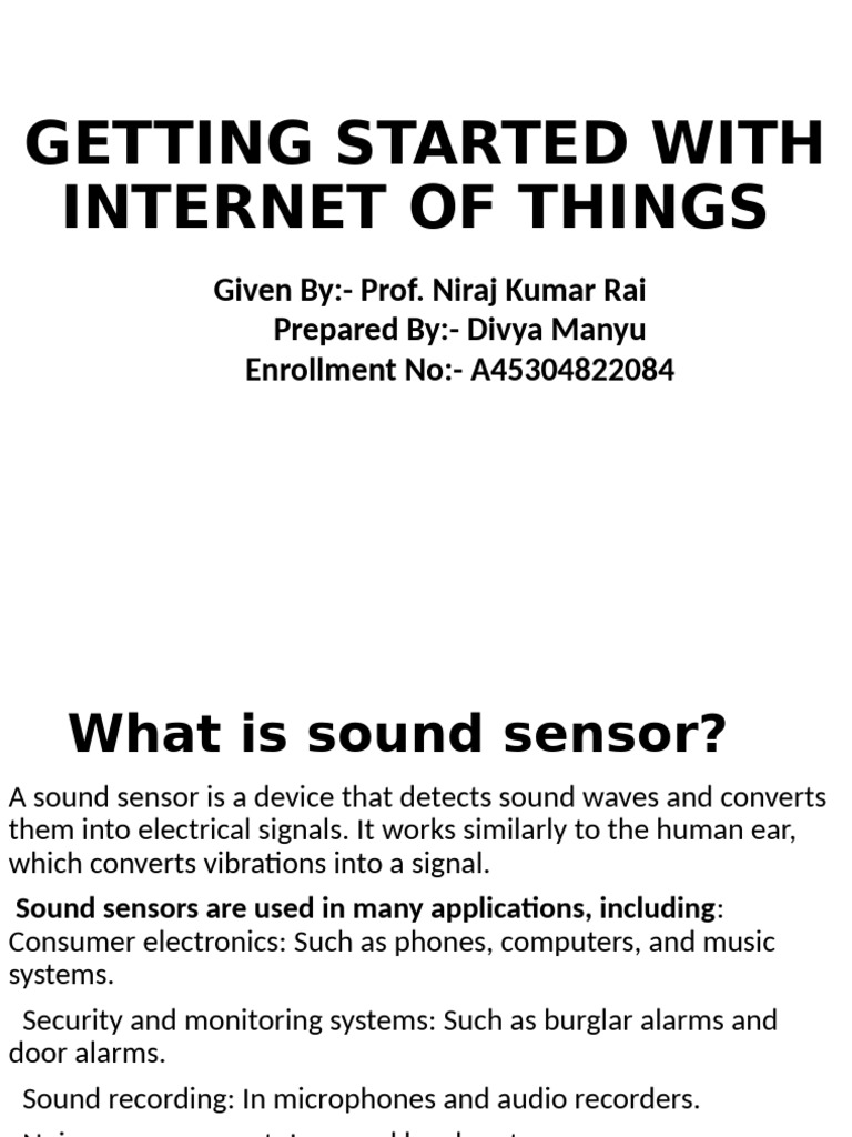 Understanding Sound Sensors in IoT | PDF | Microphone | Sensor