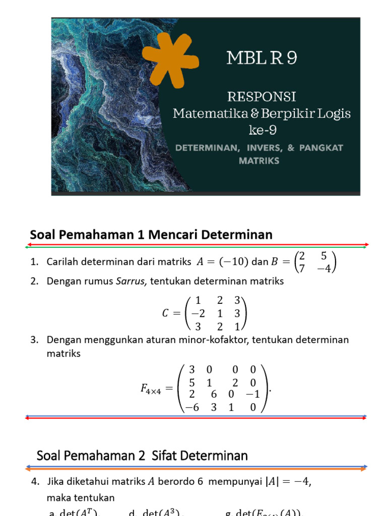 Soal Determinan dan Invers Matriks | PDF | Komputer