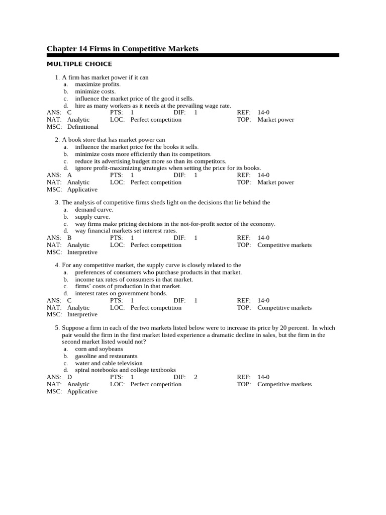 Market Power in Competitive Firms | PDF | Perfect Competition | Market ...