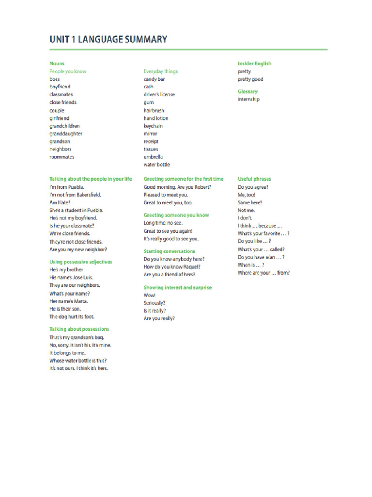 Notes For The Midterm | PDF | Adjective | Pronoun