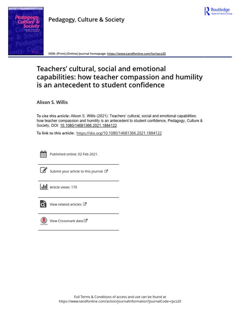 Teachers' Cultural, Social and Emotional | PDF | Teachers | Compassion