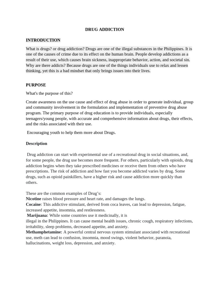 Drug Addiction Awareness in the Philippines | PDF | Recreational Drug ...